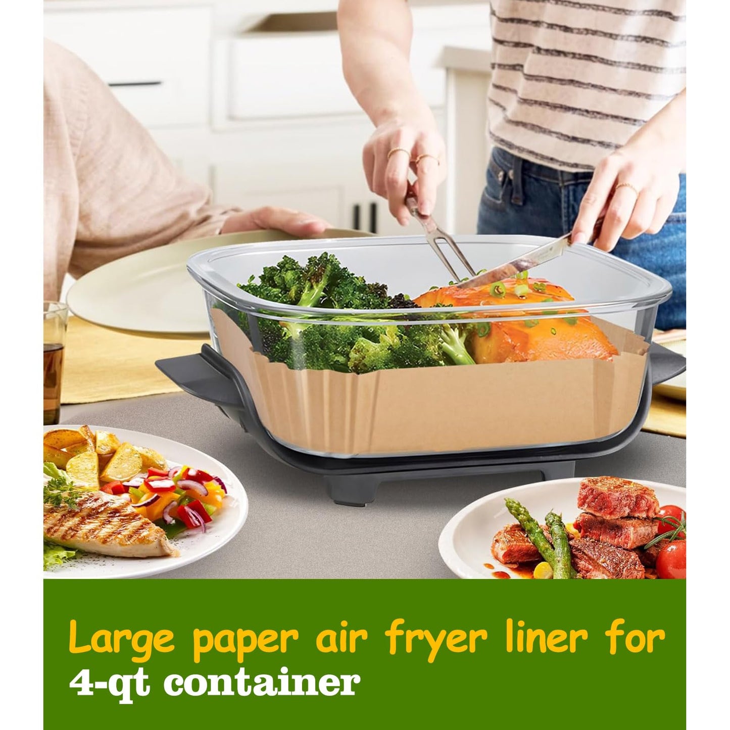 Air Fryer Liners for Ninja Crispi, Disposable 125 + 125 Pcs Ninja Crispi Accessories for Ninja Crispi 4-in-1 Portable Glass Air Fryer Cooking System, Non-Stick Ninja Crispi Liners Disposable