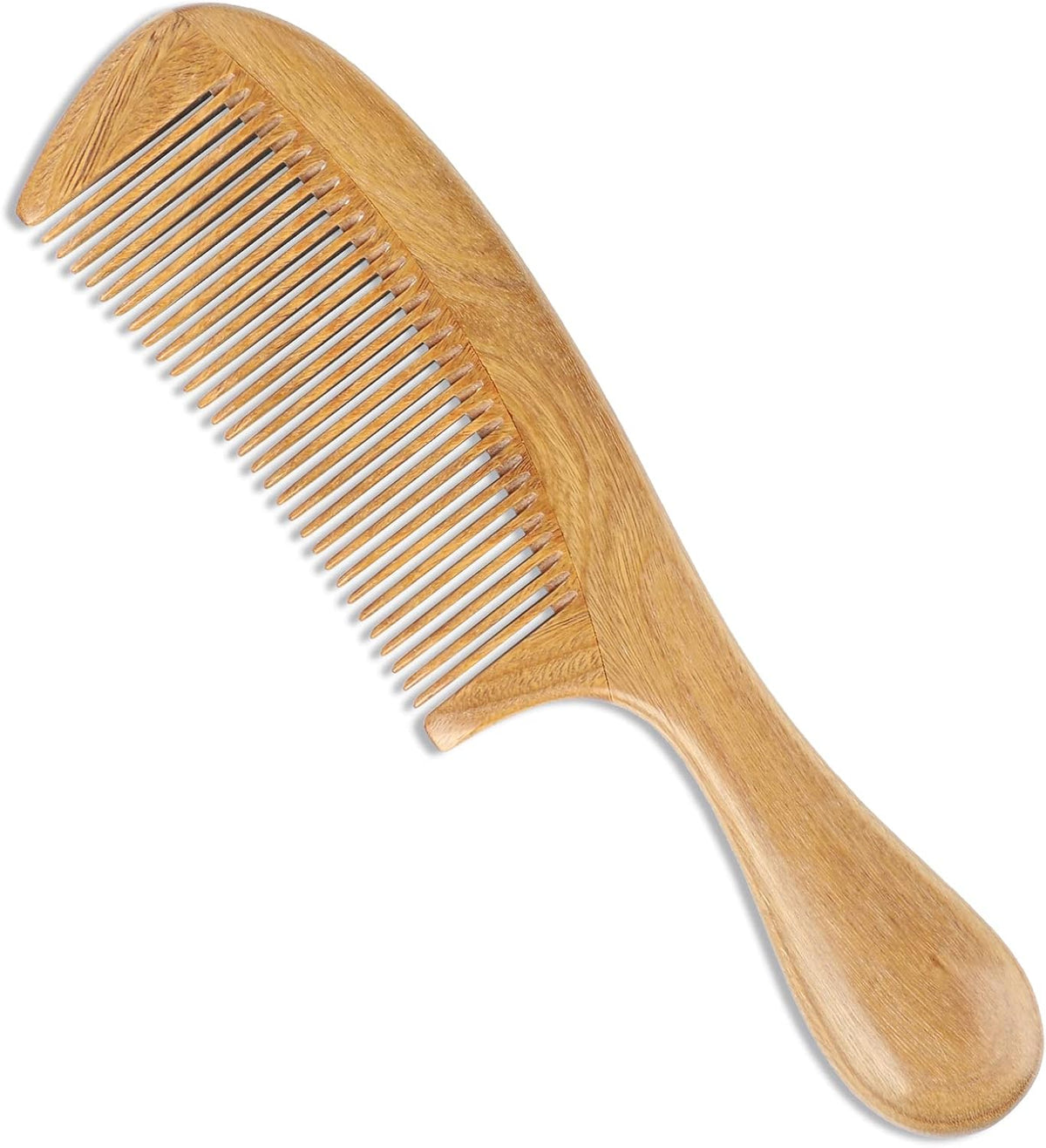 Onedor Handmade 100% Natural Green Sandalwood Hair Combs - Anti-Static Sandalwood Scent Natural Hair Detangler Wooden Comb (Fine Tooth)