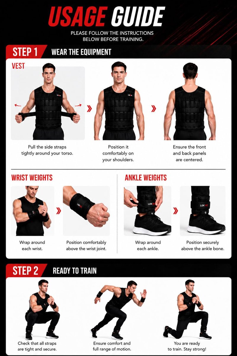 Weighted Vest Set 22LB for Men & Women, Adjustable Workout Weight Vest with Steel Plates, Weighted Training Vest with Wrist Weights and Ankle Weights for Strength Training, HIIT, Rucking & Cardio