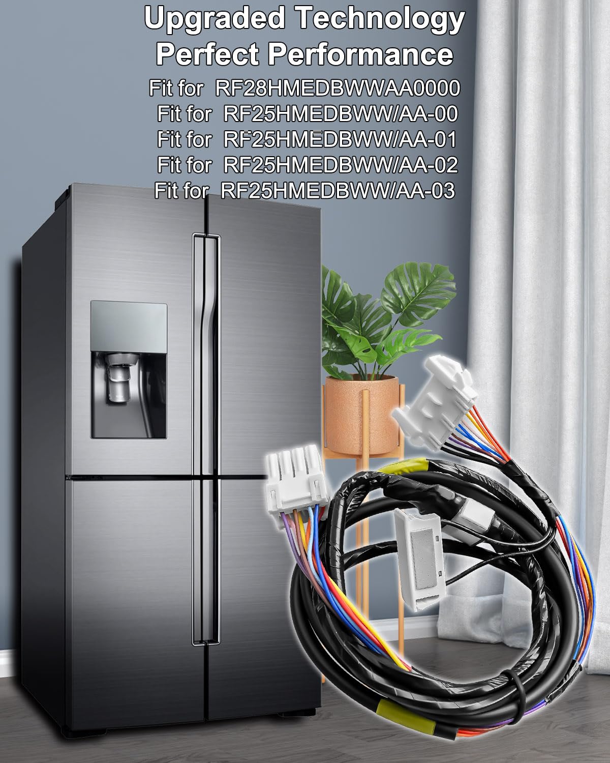 Upgraded Refrigerator Wire Harness Fit for Samsung Refrigerator Replace DA96-00640A AP5623877 3970367 EAP4168713 PS4168713