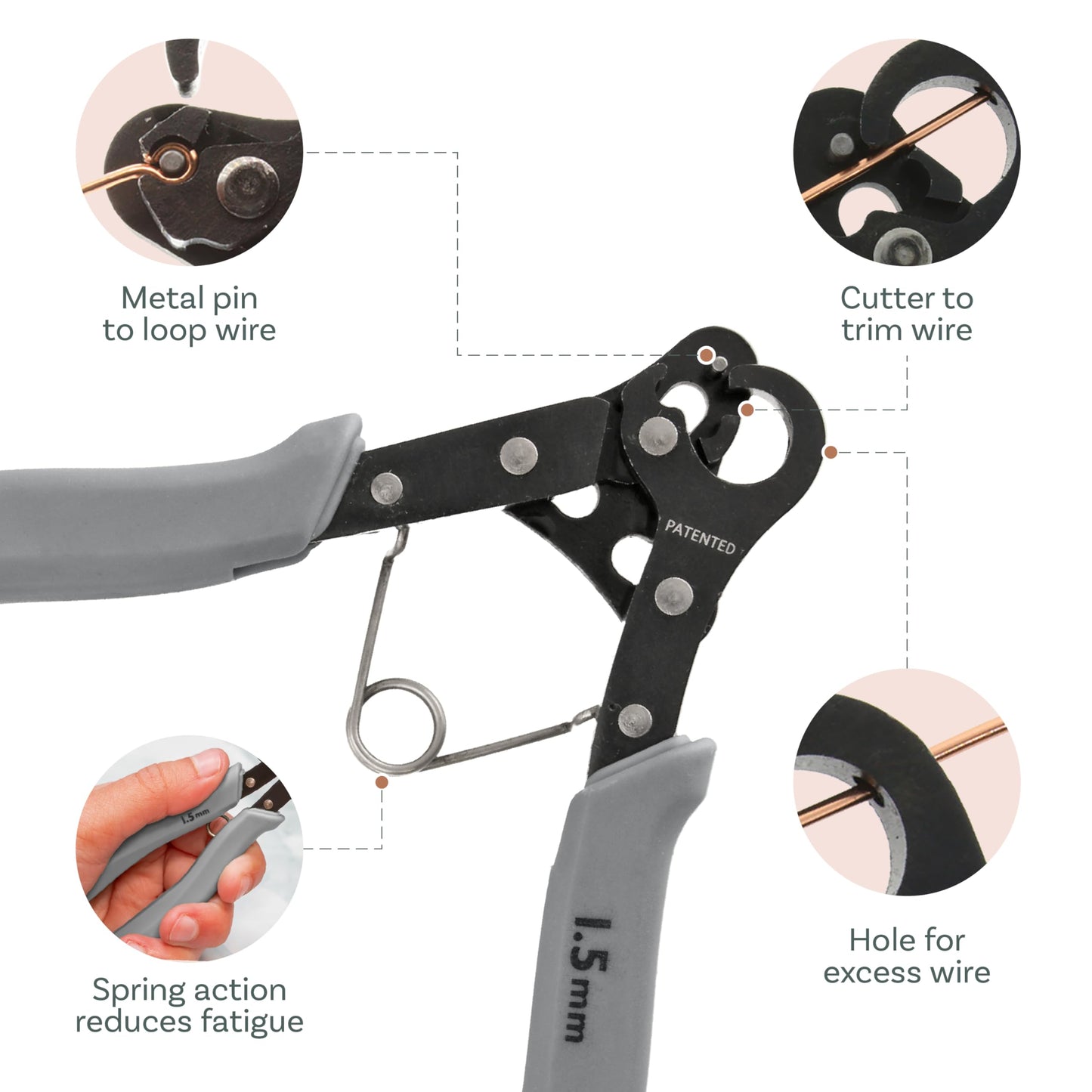 The Beadsmith Original One Step Looper – Create and Trim Consistent 1.5 mm Loops for Jewelry Making, Use With 24-18g Craft Wire (Patented)
