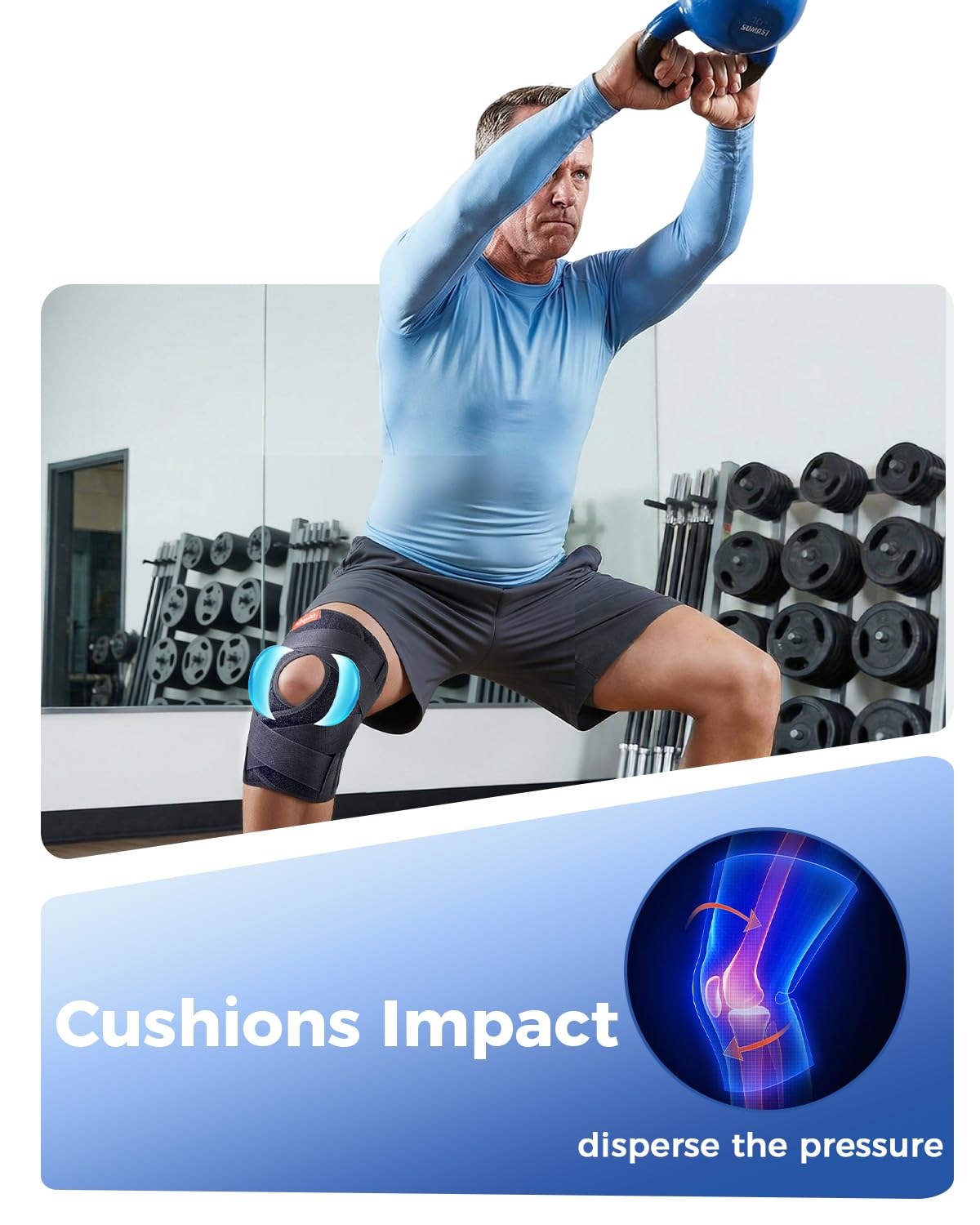 Medical-Grade Knee Brace for Women & Men,[Adjustable V-Straps & Anti-Slip] Knee Support with Side Stabilizers for Knee Pain,Meniscus Tear,ACL,MCL,Arthritis, Patella Stability for Injuries Recovery - M