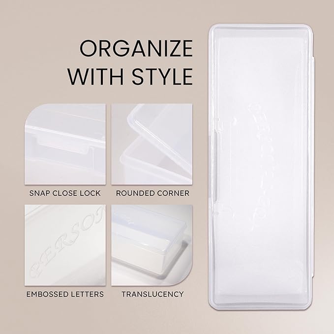 Beauticom Personal Box Storage Case for Professional Manicurist Nails Pedicure (Large Size) (4 Pieces, FROSTED)
