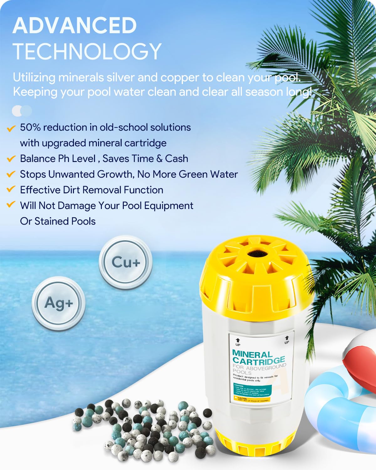 W28165 Replacement for Nature2 A30 Mineral Cartrigde W28166 for All A, Pro A Plus Vessel System AboveGround Pool, for up to 30,000 gallons Pool, 2704-010, 300379