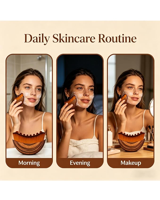 Lymphatic Contour Face Brush for Drainage Sculpting, Soft Gentle Facial Cleansing Tool, Reduces Puffiness, for Sensitive Skin Daily Skincare Routine, Ergonomic Design, Travel Friendly (1PCS)