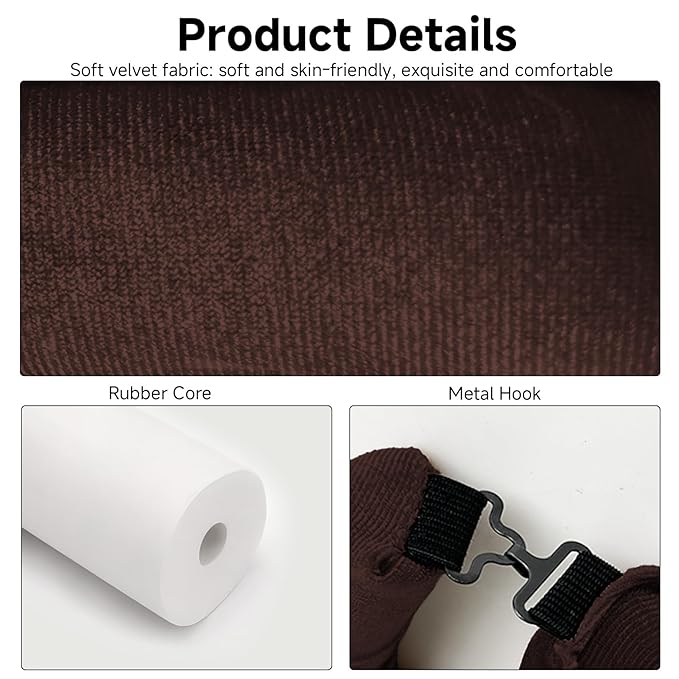 Overnight Heatless Hair Curler Blowout Rods Jumbo, Heatless Curls Satin Flexi Rods for Overnight Sleeping, No Heat Curling Tool for All Hair Types, Soft Heatless Hair Curler (brown, 4 Rods)