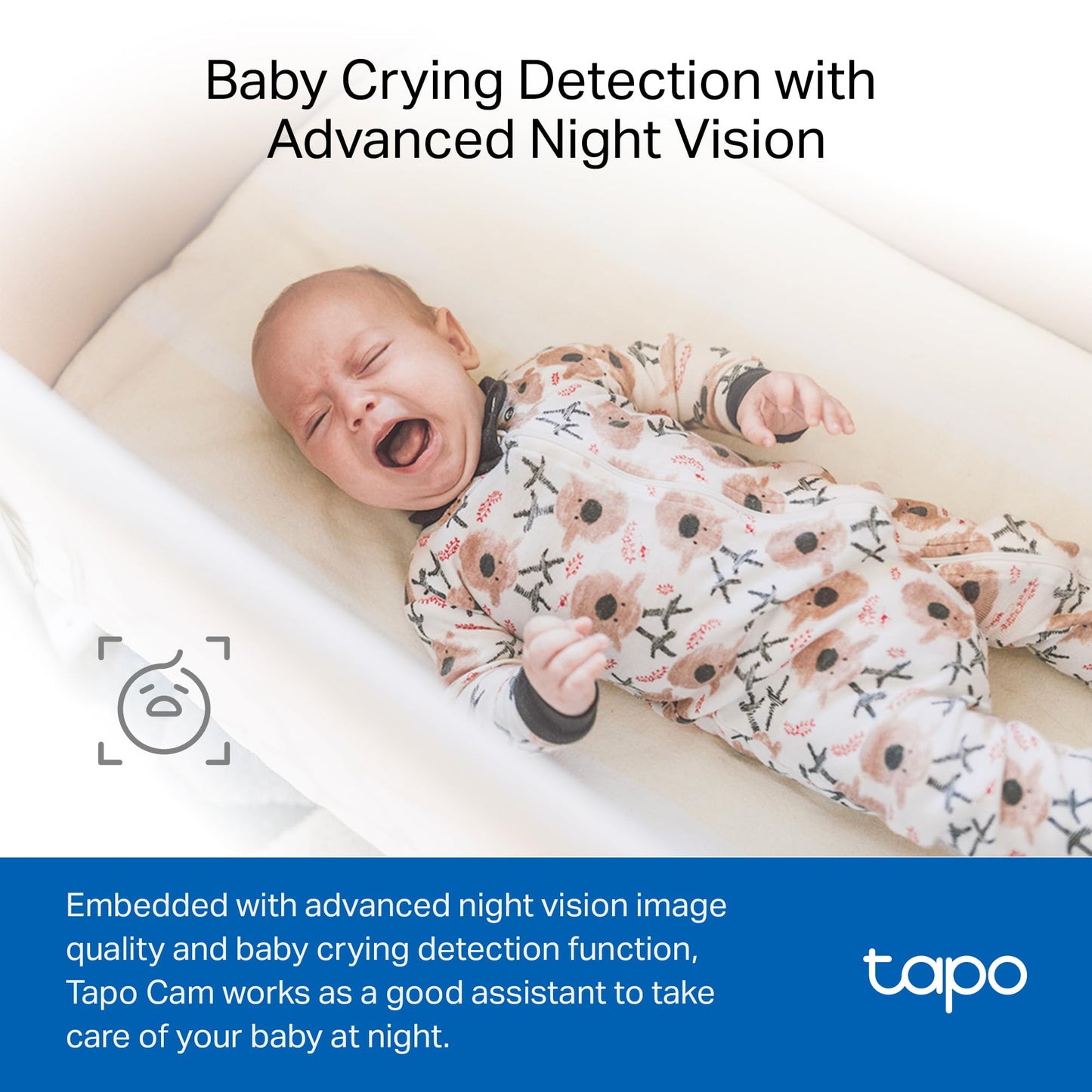 Tapo 1080P Indoor Wired Security Camera - Works as a Baby Monitor & Pet Camera, Motion Detection, 2-Way Audio, Siren, Night Vision, Subscription-Free Local Storage or Optional Cloud, C101