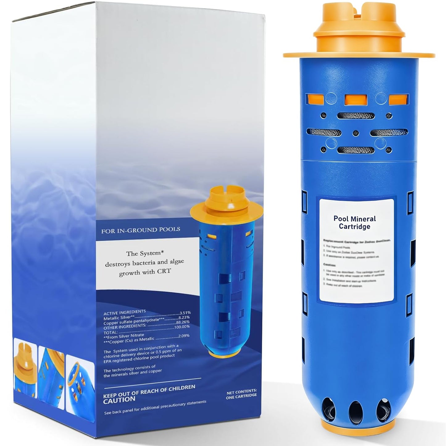 Replacement W28000 W28001 W28002 for Nature2 Duoclear 25 35 Pool Mineral Cartridge for Zodiac DuoClear Fusion, Fusion Soft, Vision Pro System Inground, Blue