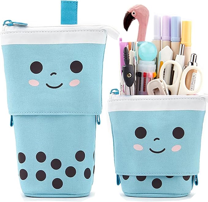 Telescopic Pencil Bag Pen Holder Pop Up Stationery Case, Stand-up Retractable Transformer Bag Standing Organizer, Great for Christmas Holiday New Year Office Bag