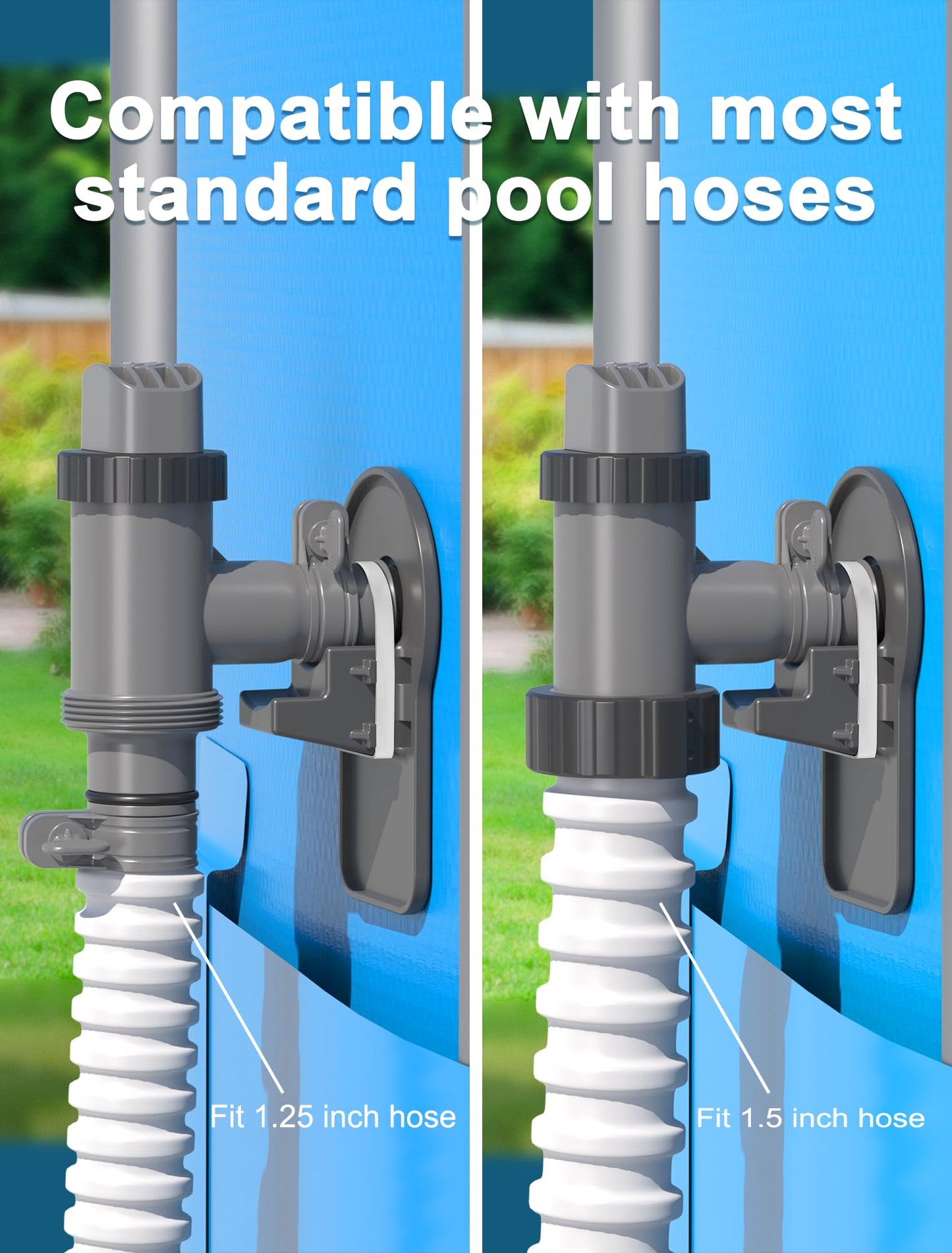 POOLHOUR Plunger Valve with Pipe Holder & Pool Hose Adapter, Above Ground Pool Pump Replacement Parts Compatible with I*tex/Col*m*n Pool