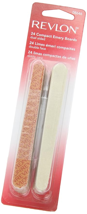 Revlon Compact Emery Boards Nail File,Dual Sided for Shaping and Smoothing Finger and Toenails,24 Count (Pack of 2)
