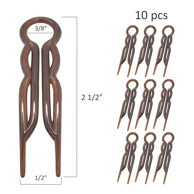 Good Hair Days Hair Pins - 2 1/2" Plastic, U-shaped Magic Grip Hairpins, Strong Durable Pins For Fine, Thick & Long Hair, Styling Accessories - Crystal, Set of 10