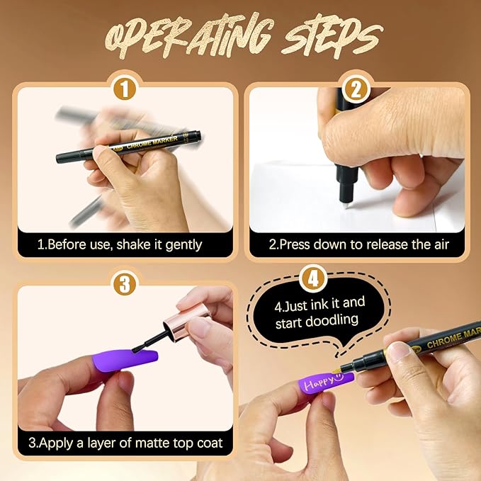 Nail Art Pens, Nail Polish Pens Set Nail Chrome Eraser Pen Drawing Painting Point Liner Pens With Eraser Pen, Waterproof and Quick-drying Nail for DIY Nails Art Design