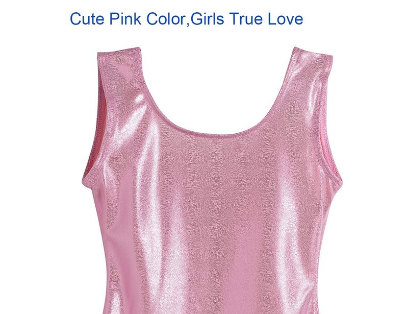 Domusgo Gymnastics Leotards for Girls 7-8 Years Old Pink Sparkly One Piece Tumbling Outfits