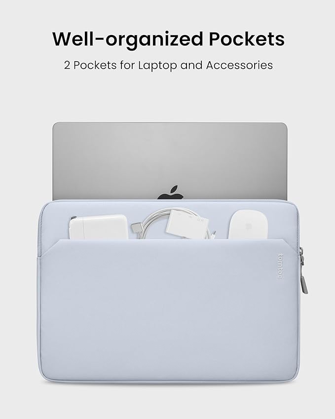 tomtoc Slim Laptop Sleeve for 14-inch MacBook Pro M5/M4/M3/M2/M1 Pro/Max 2026-2021, Water-Resistant Protective Case for 13.8 Inch Surface Laptop AI PC, Accessory Bag