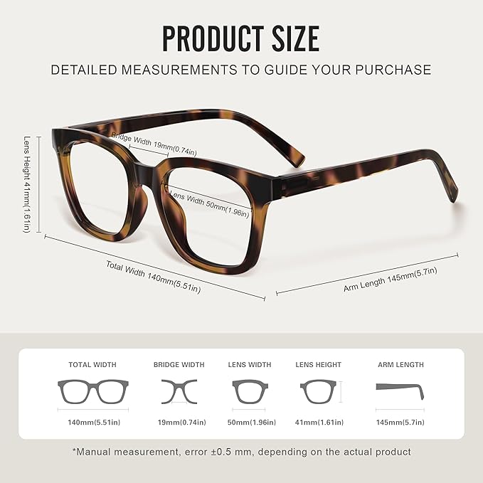 Blue Light Blocking Glasses for Women Men,Oversize Fashion Squre Anti Eyestrain Glasses for Gaming/Reading/TV