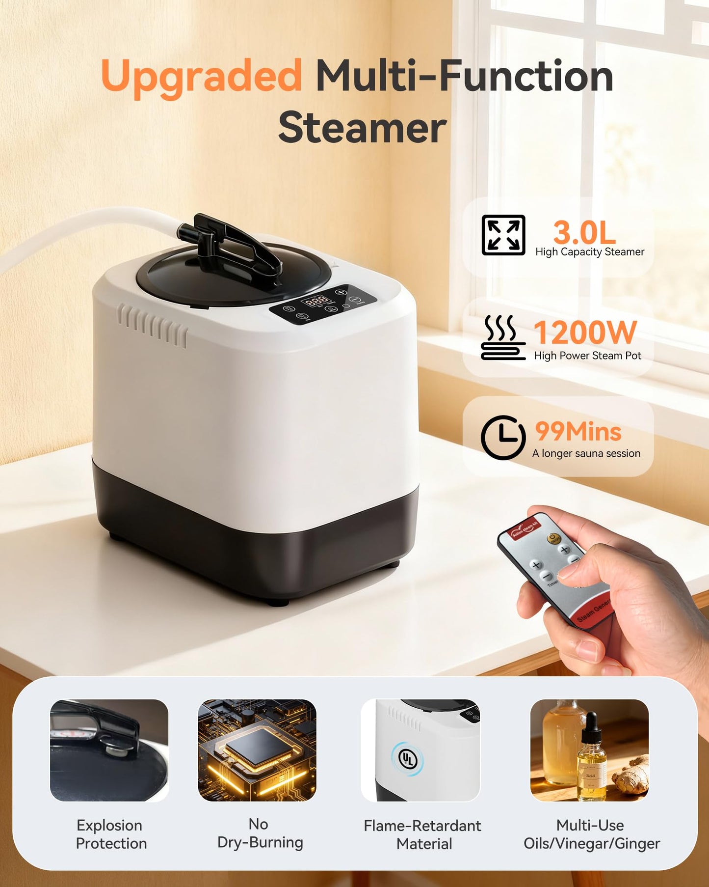 noerishia Portable Sauna for Home with 3L 1200W Steamer, Big Folding Chair, 99 Mins Timer, 9 Levels, Pernoanl Steam Sauna Tent Dual YKK Zippers for Home Spa Detoxification, 32' x32' x 71', Light Blue