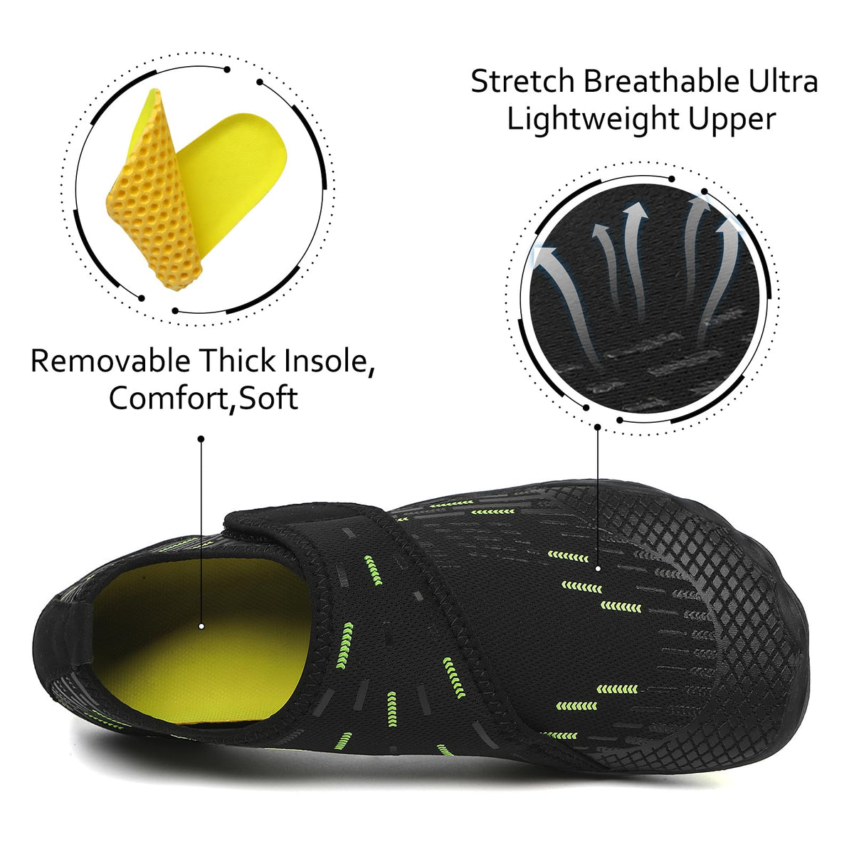 Water Shoes Mens Womens Quick-Dry Barefoot Swim Beach Pool Shoes Aqua Yoga Socks for Hiking Walking Diving Surf Outdoor Water Sports