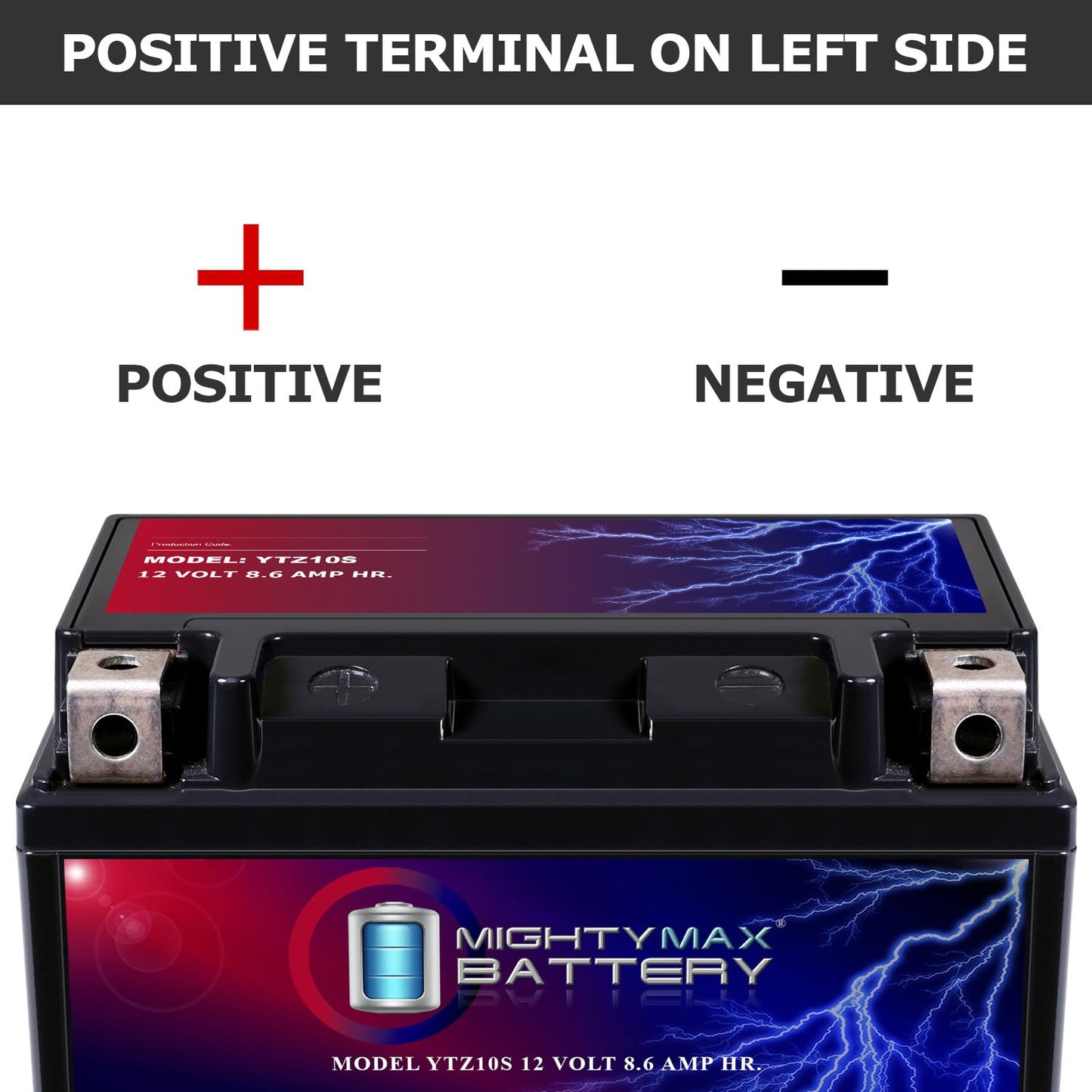 Mighty Max Battery YTZ10S -12 Volt 8.6 AH, 190 CCA, Rechargeable Maintenance Free SLA AGM Motorcycle Battery
