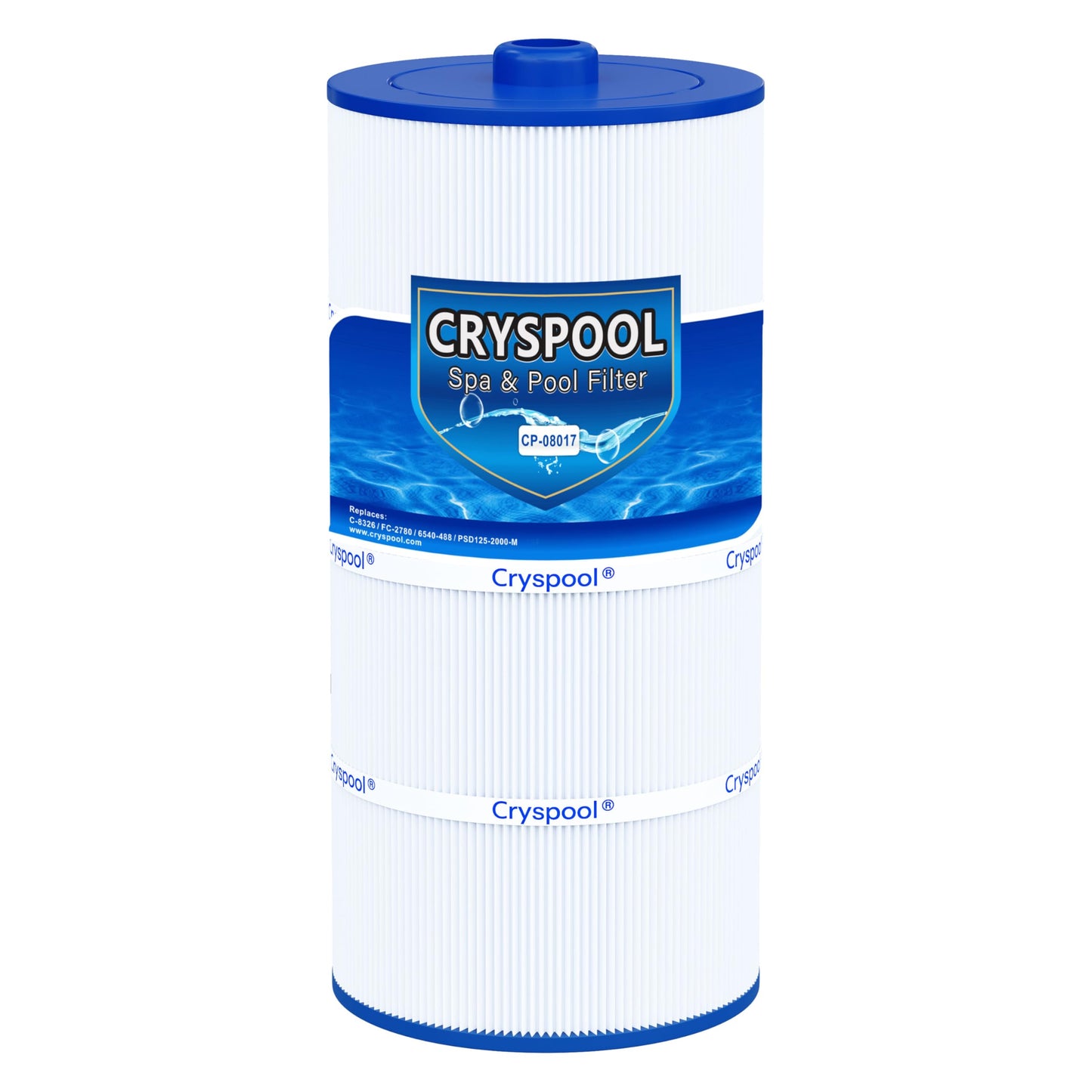 Cryspool® 08017 Filter Compatible with 6540-488, Sundance Double End 120, PSD125-2000, C-8326, FC-2780, Magnum SU125, 125 Sq. Ft Spa Filter Cartridge, 1 Pack
