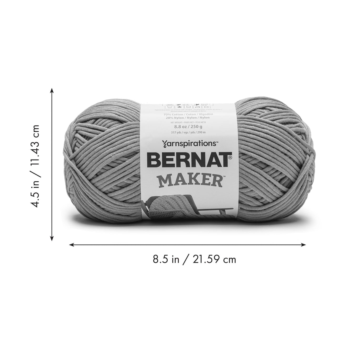 Bernat Maker Navy Yarn - 2 Pack of 250g/8.8oz - 72% Cotton 28% Nylon - #5 Bulky - 290m/317Yards - for Knitting, Crochet and Amigurumi