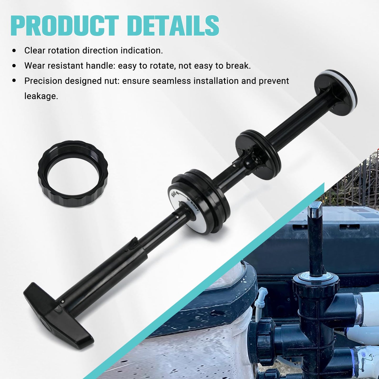 SPX0410BA Handle and Piston Assembly Replacement, 2 Inch Backwash Slide Valve Compatible with Hayward SP0410X Series and SP0740DE
