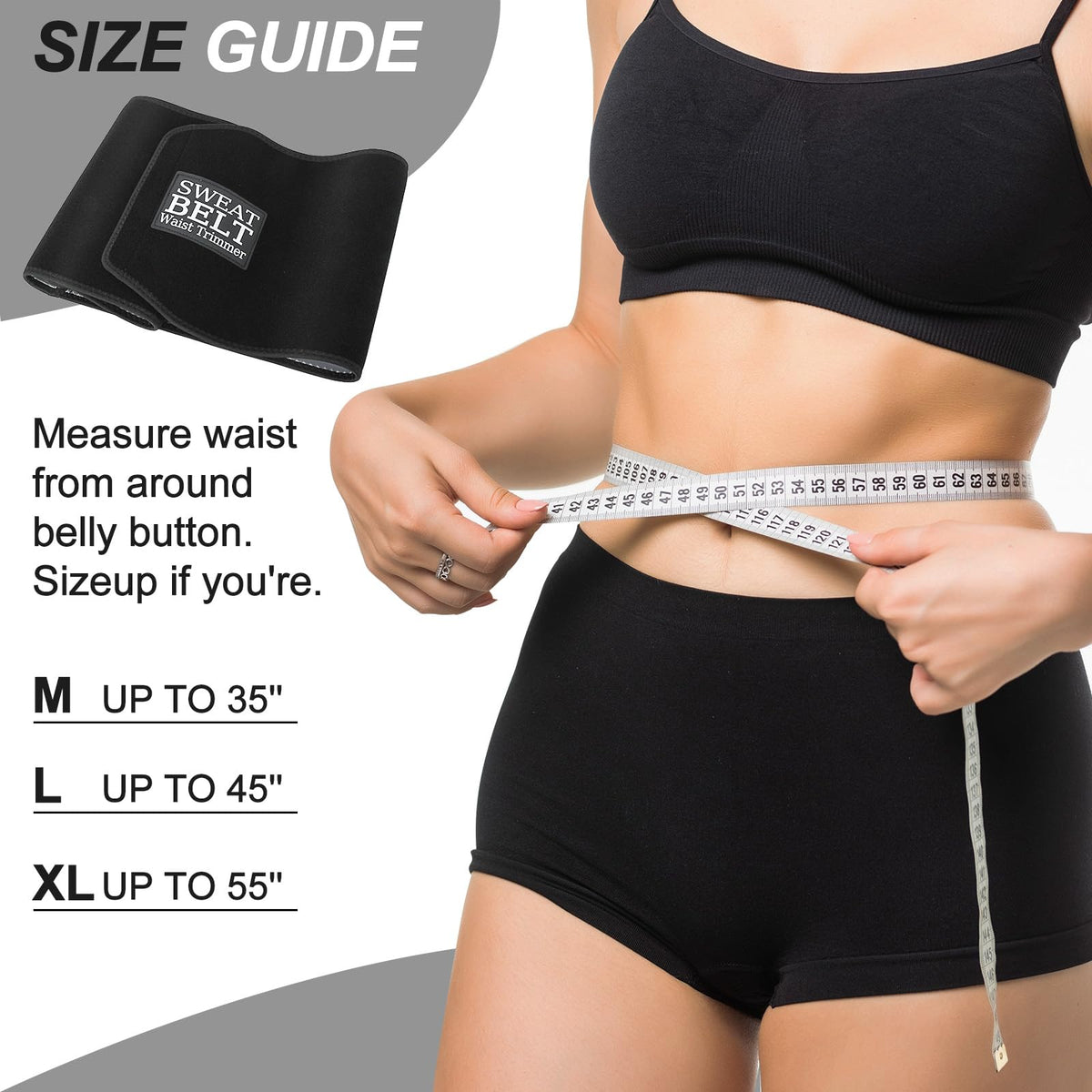 ZPP Waist Trimmer for Women and Men, Sweat Belt Band Belly Stomach Wrap Black/Silver/Large