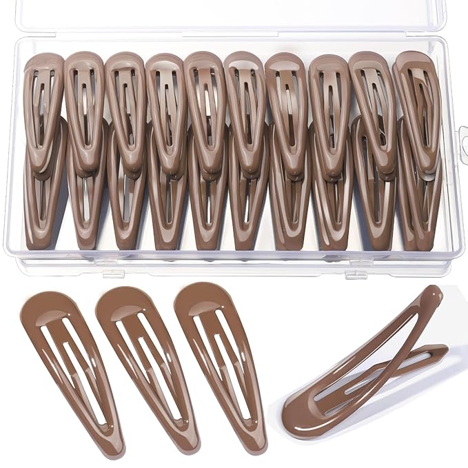Teenitor 50Pcs Hair Barrettes For Women Brown Snap Hair Clips,2 Inch Hair Barrettes Hair Clips For Women, Brown