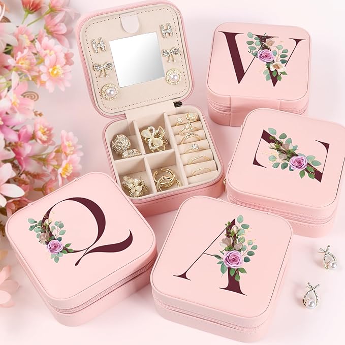 Easter Basket Stuffers for Teens Essentials, Valentines Day Christmas Stocking Stuffers for Women Teen Girl Gifts Trendy Stuff Travel Jewelry Box Case Organizer Personalized Birthday Gifts