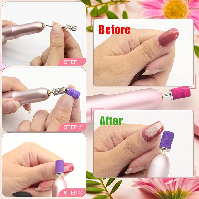 100Pcs Sanding Bands for Nail Drill 150 Grit, Medium Grit Sanding Band for Nail Drill with 3/32Ã¢ÂÂ Nail Drill Bit for Acrylic Nail, Gel Nail, Professional Nail Sanding Band Set for Manicure and Pedicure