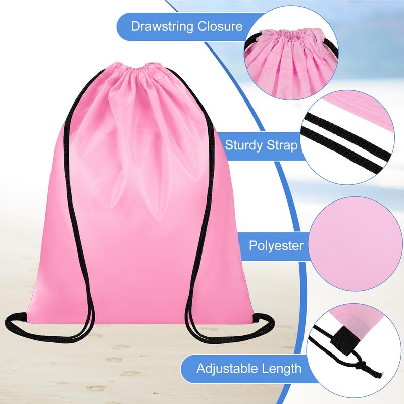 Dntorx 12 Colors Drawstring Backpacks Bulk, Drawstring Bags DIY Waterproof Nylon Cinch Bags for Sports, Gym, Travel, Swimming, Beach, Men&Women, Lightweight, Reusable