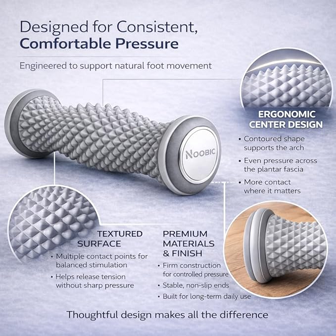 Foot Roller for Plantar Fasciitis Pain Relief – Deep Tissue Foot Massage Kit for Arch & Heel Pain, Includes Lacrosse & Spiky Massage Ball