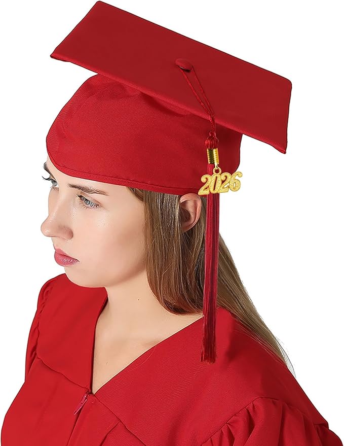 GraduationMall Matte Graduation Cap with 2026 Tassel for High School & Bachelor