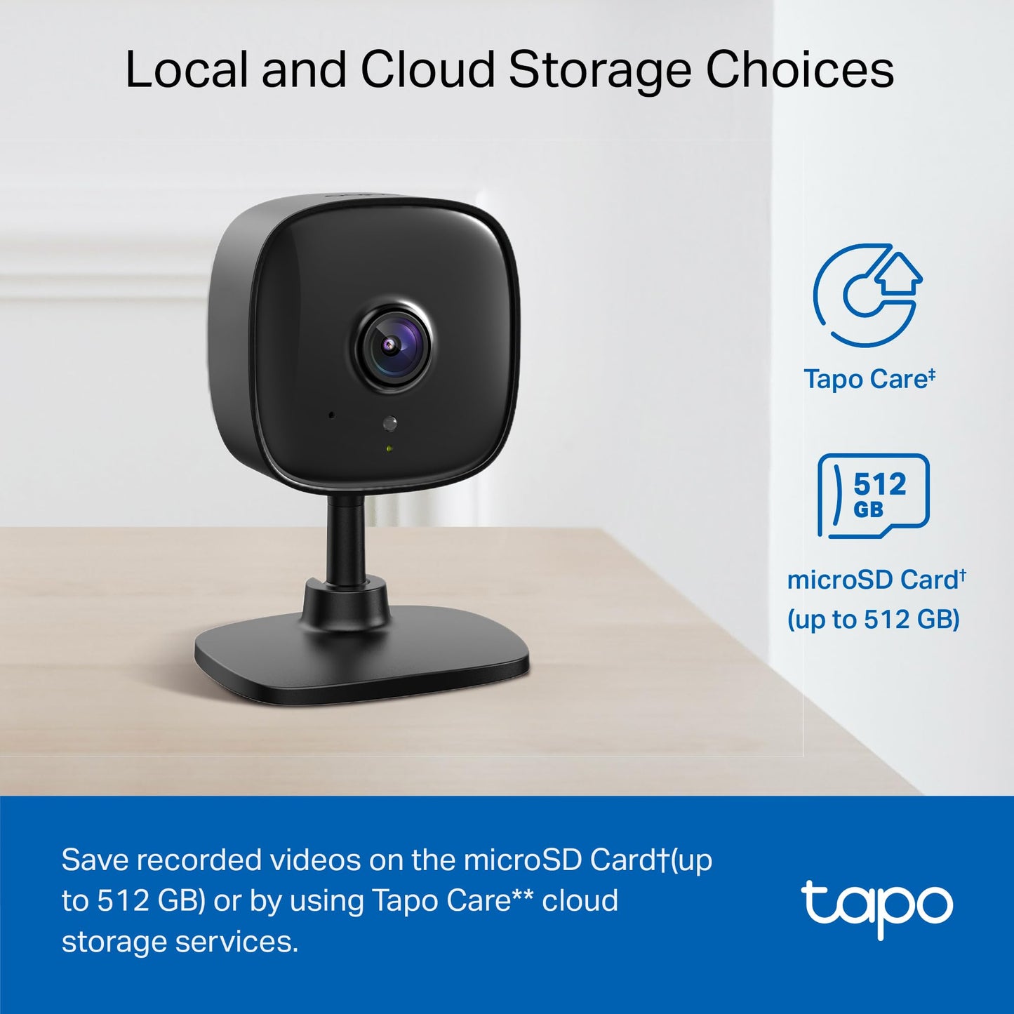 Tapo 1080P Indoor Wired Security Camera - Works as a Baby Monitor & Pet Camera, Motion Detection, 2-Way Audio, Siren, Night Vision, Subscription-Free Local Storage or Optional Cloud, C101