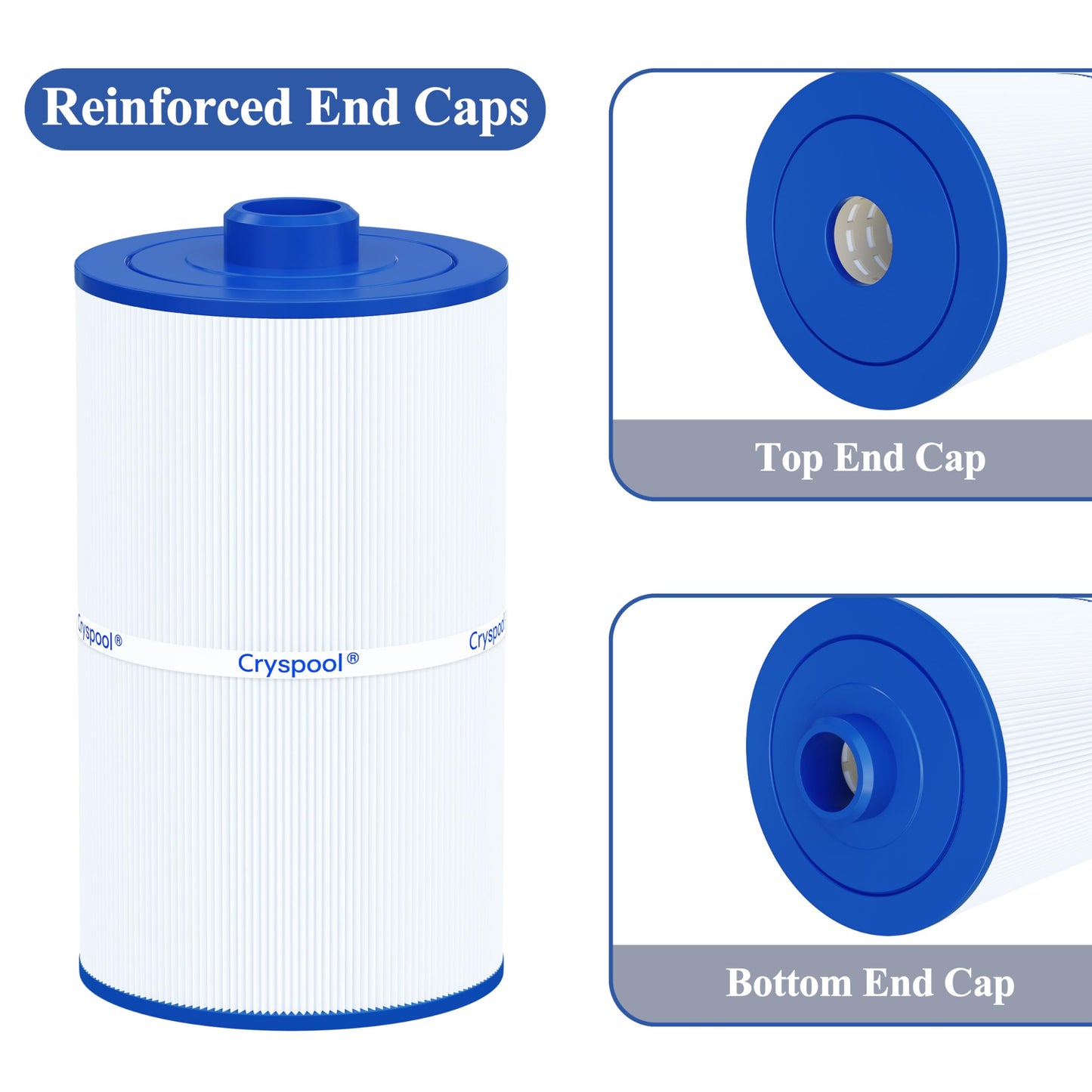 Cryspool® 08008 Filter Compatible with PCS75N, Maax Spas, 100594, C-8475, FC-3320, 75 Sq. Ft Spa Filter Cartridge, 1 Pack