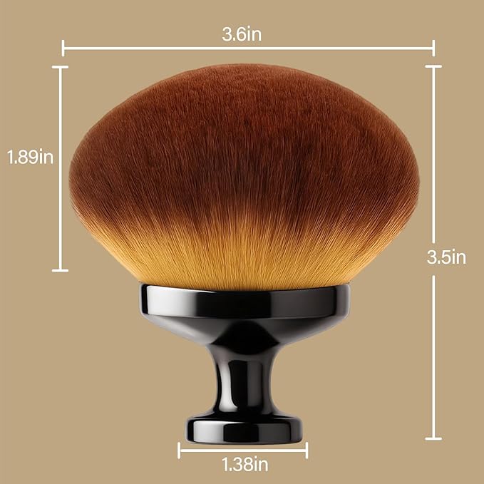Extra Large Body Makeup Brush For Self Tanner, Leg Makeup &Bronzer Blend,90 mm Wide-headed Kabuki Brush Provides More Even &Pretty Application, Sunscreen Face& Back Makeup Brush, Wet&Dry Use- Black