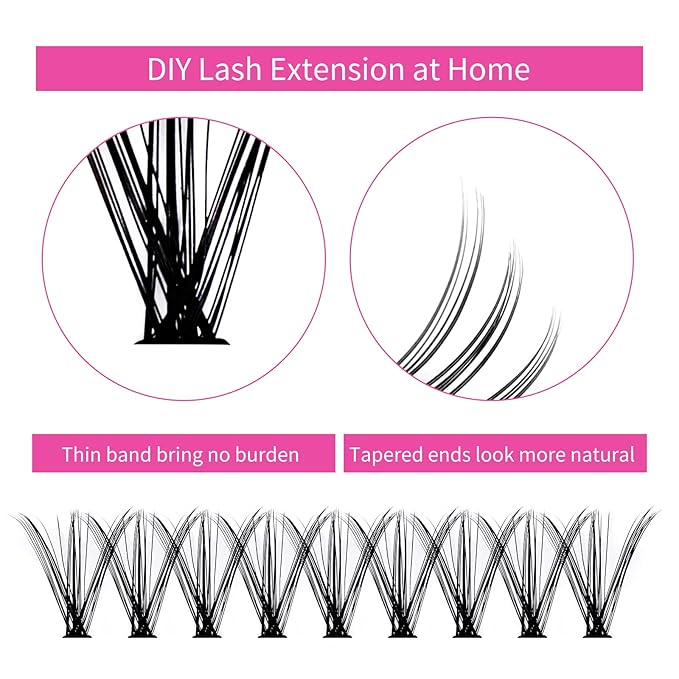 Individual Lashes Big Tray D Curl Lash Clusters 10D 20D 30D 40D Individual Lash Extensions Cluster Lashes Lash Extension Supplies Eyelash Clusters (30D-0.07D, 15-20mm)
