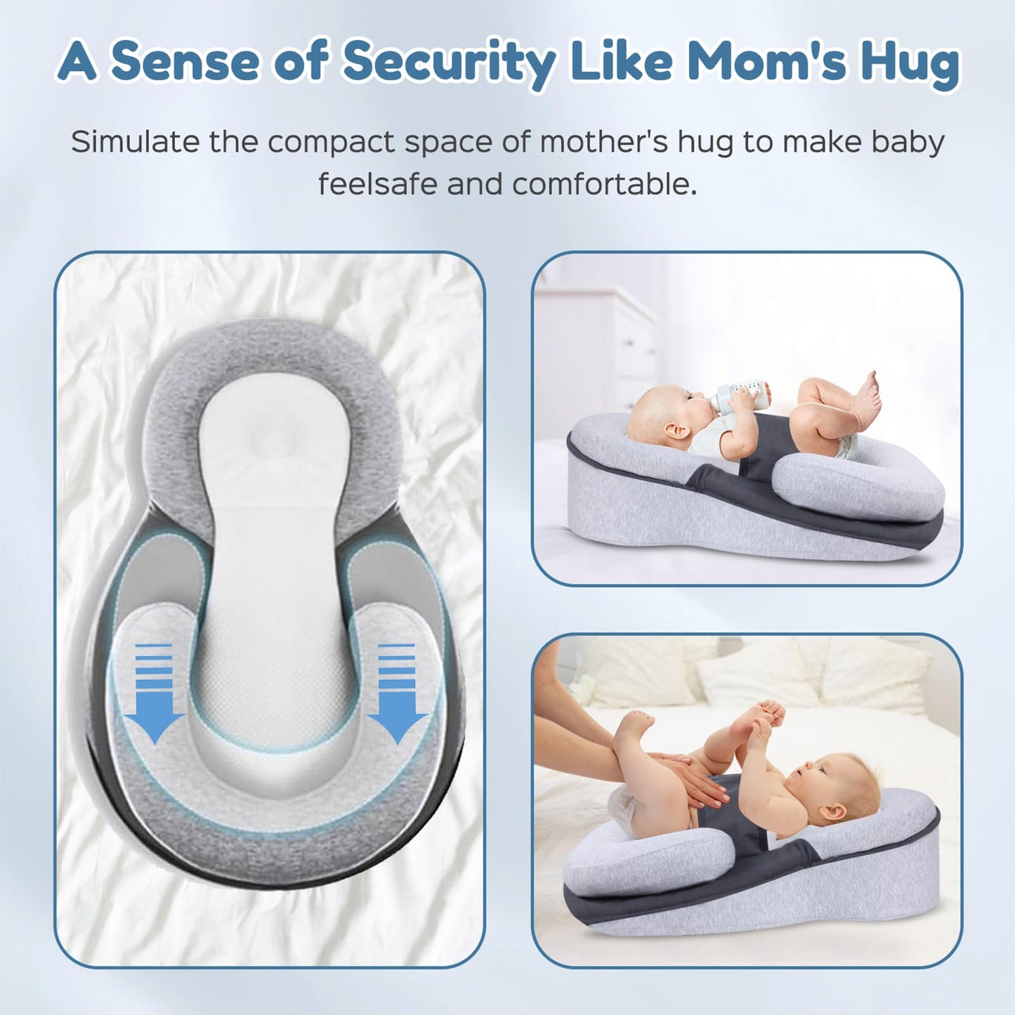 Baby Feeding Support Wedge Pillow, Infant Nursing Cushion with Gentle Incline for Bottle Feeding and Tummy Time, Portable Lounger Support