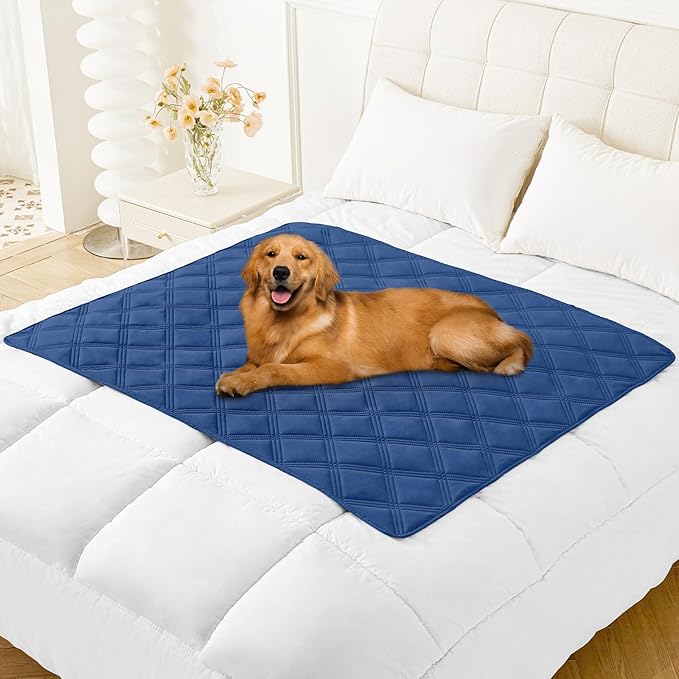 Smiry Waterproof Dog Bed Cover Blanket 40x50, Soft Reversible Pet Blanket, Washable Leakproof Cats Dogs Couch Cover for Sofa, Couch, Furniture, Navy/Navy