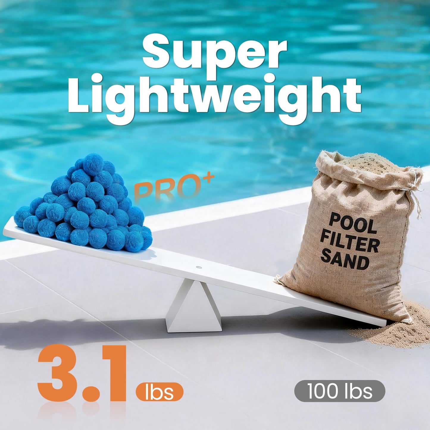 Vidapool 3.1 lbs Pool Filter Balls for Sand Filters, Reusable Blue Filter Media Balls for All Sand Filter Systems, Efficient & Lightweight Pool Sand Filter Balls, Replaces 100 lbs Pool Filter Sand