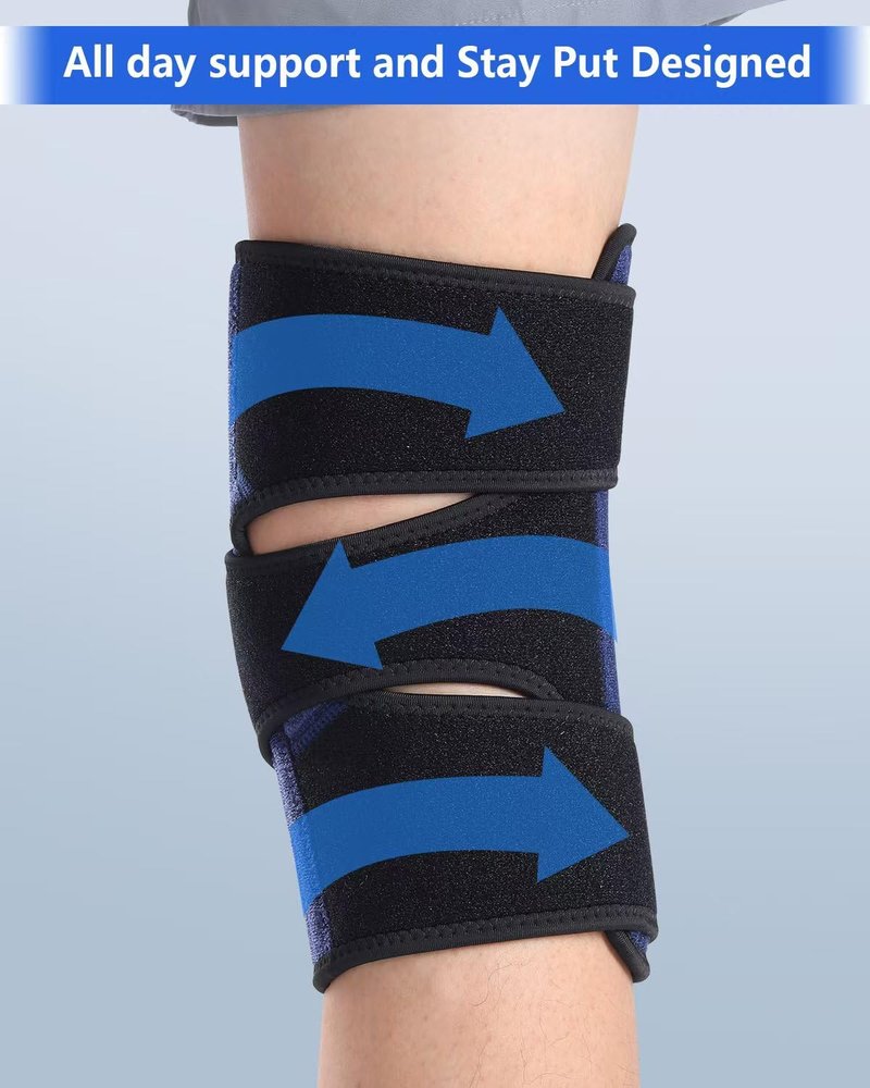 ABYON Knee Brace for Men & Women Meniscus Tear, ACL, Arthritis, Knee Support with Triple Side Stabilizers and Adjustable 360° Wraparound Strap for Maximum Knee Pain Support and Fast Recovery - Please Check How To Size Video