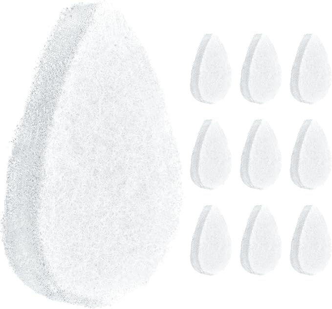 IMPRESA Facial Sponge - Daily Deep Cleansing Face Scrubber - Gentle Exfoliating Pads for Dead Skin Removal - Reusable Face Scrub Pads for Normal to Oily Skin - Pack of 10, White, Regular Puff Style