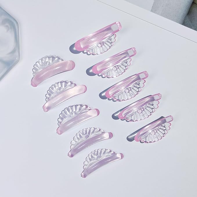 Libeauty Lash Lift Pads 10 Pcs/5 Sizes New Shell Shape Lash Lift Rods Reusable Silicon Lash Lift Shields DIY Use at Home or Salon Eyelash Lift Tools