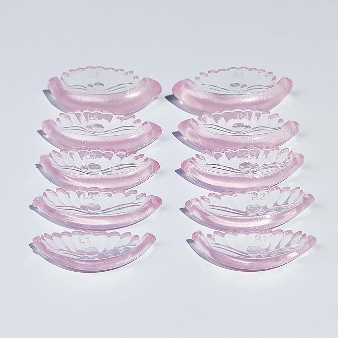 Libeauty Lash Lift Pads 10 Pcs/5 Sizes New Shell Shape Lash Lift Rods Reusable Silicon Lash Lift Shields DIY Use at Home or Salon Eyelash Lift Tools