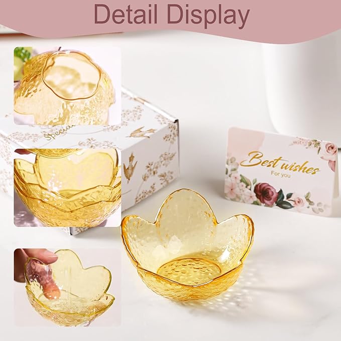 Yellow Flower Ring Dish Jewelry Dish Glass Jewelry Tray Small Trinket Tray Ring Holder Dish Cute Room Decor Aesthetic Bathroom Decor House Warming Engagement Birthday Gifts for Women Stocking Stuffers