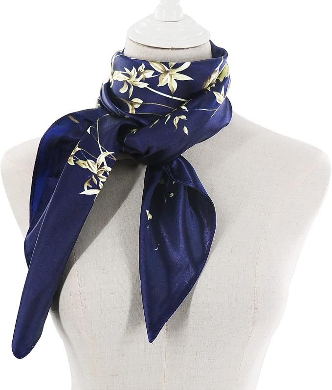 vimate 35" Square Silk Like Head Scarf - Women's Fashion Satin Scarf Bandana for Hair Wrapping at Night.