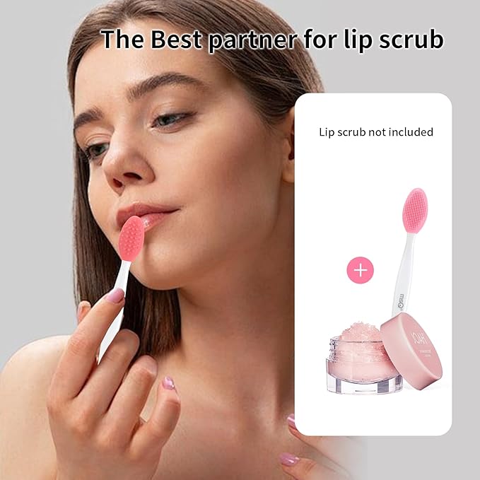 MSQ 5 PCS Lip Scrub Brush, Double-end Silicone Nose Clean Brush Lip Exfoliating Brush for Men Women Double-Sided Soft Lip Brush for Smoth Lip Appearance