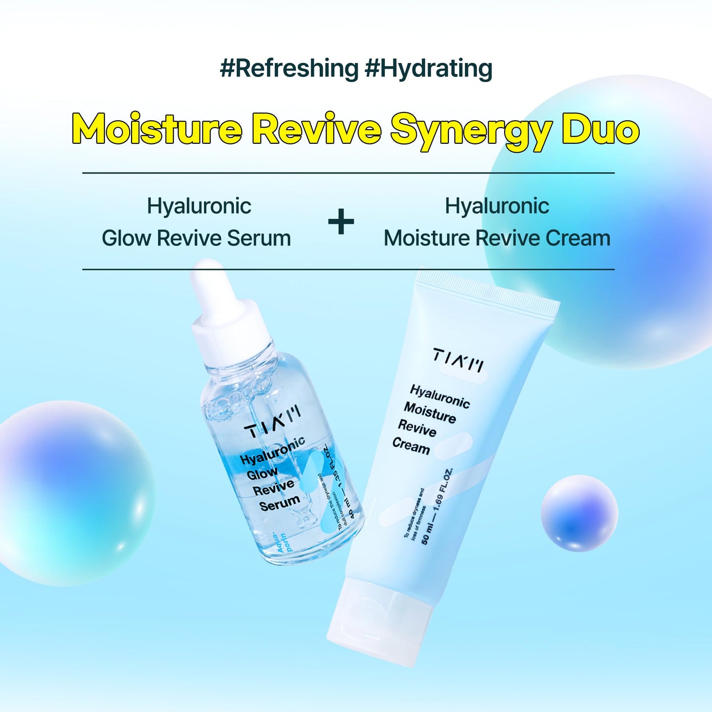 TIA'M TIAM Hyaluronic Moisture Revive Cream, 1.69 fl oz, Peptide & Ceramide Facial Moisturizer for Long-Lasting Hydration and Firming, Perfect for Dry and Dehydrated Skin, Korean Skin Care