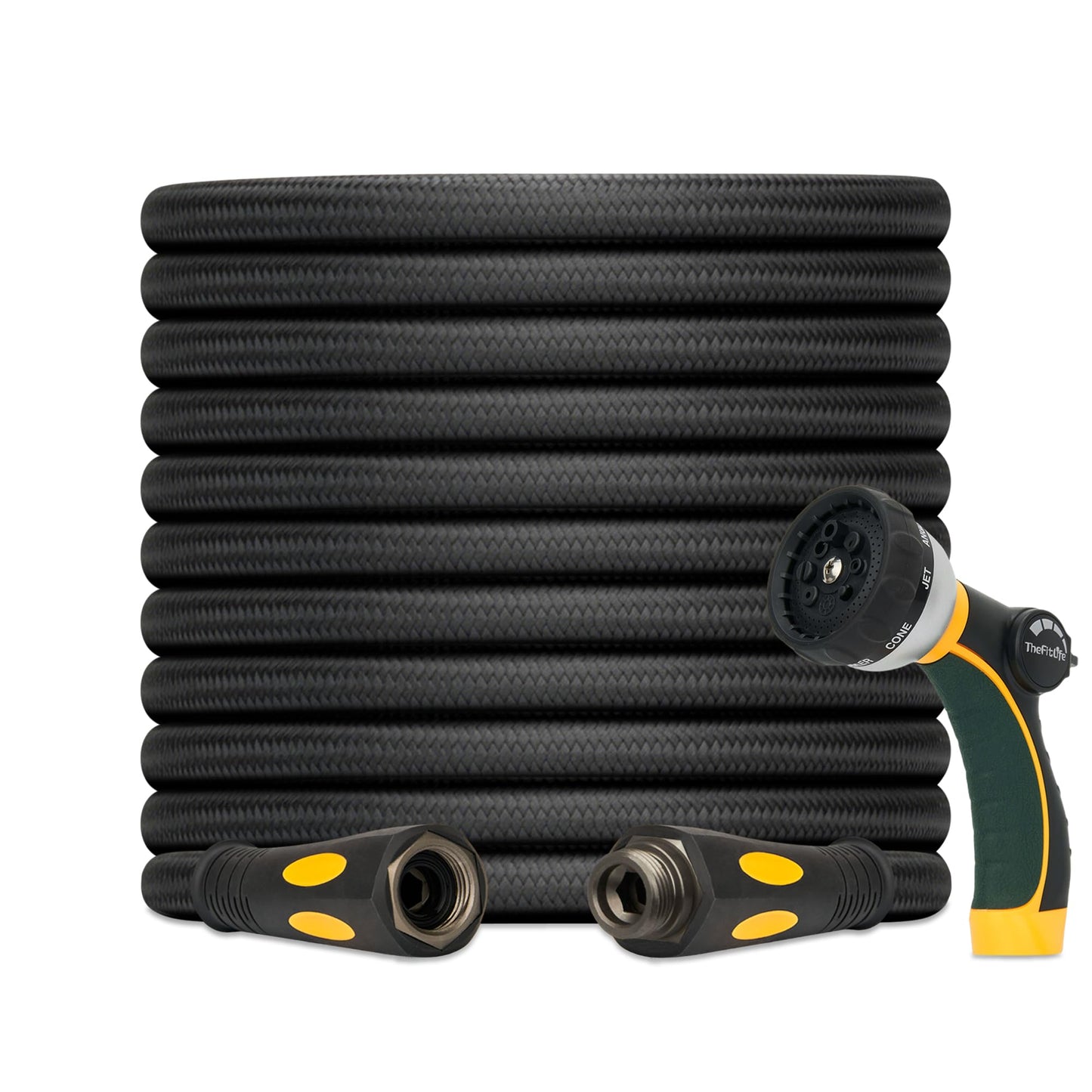 TheFitLife Garden Hose 50 ft - Heavy Duty 50ft Non-Expandable Outdoor Water Hose, Kink Free, Lightweight, Flexible Yet Durable, Ideal for Most Homes, Yards, 1/2 id x 50 feet