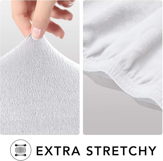 PureFit Super Stretch Sofa Slipcover – Spandex Non Slip Soft Couch Sofa Cover, Washable Furniture Protector with Non Skid Foam and Elastic Bottom for Kids, Pets （Oversized Sofa, White）